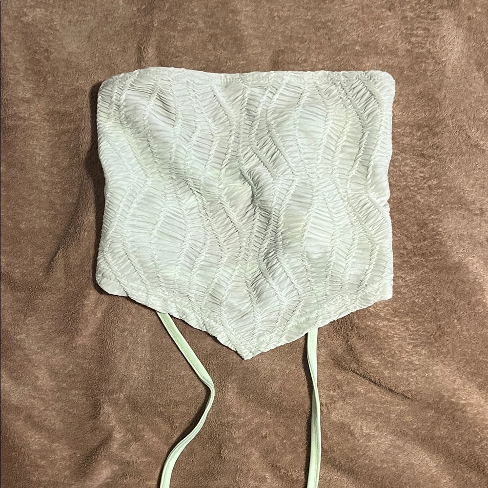 SHEIN Light Green Strapless Top